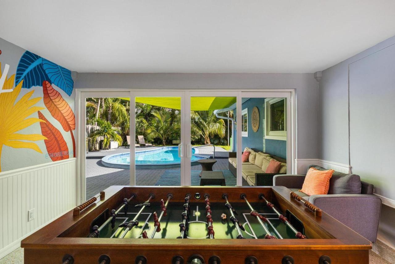 Trendy 3-Bedroom Villa With Saltwater Pool And Yard 劳德代尔堡 外观 照片